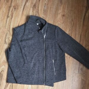 Penningtons Charcoal Gray Asymmetrical Zip Jacket